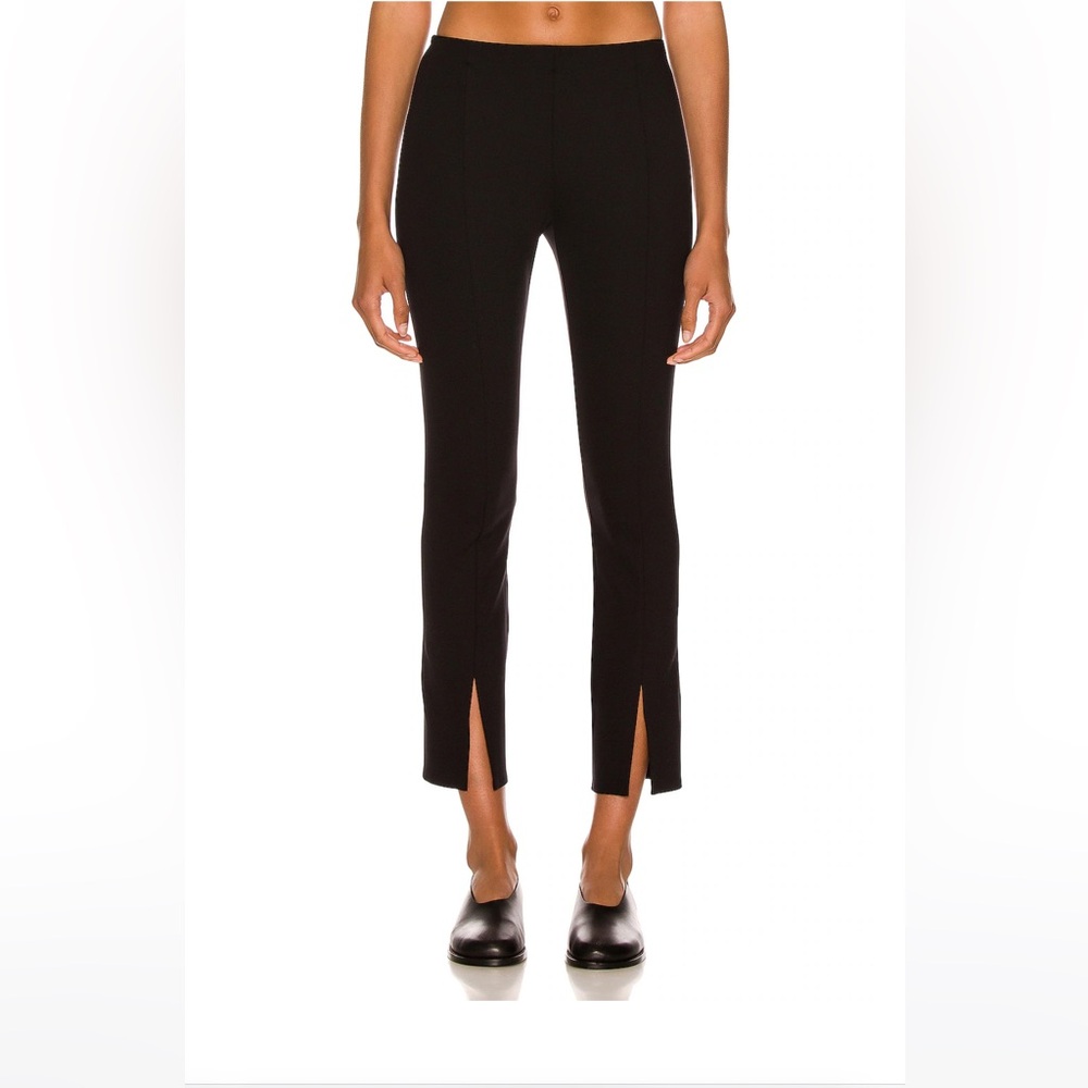 ZARA Split Stretch Pant High Waist Crop Legging Front Seam Side Zip